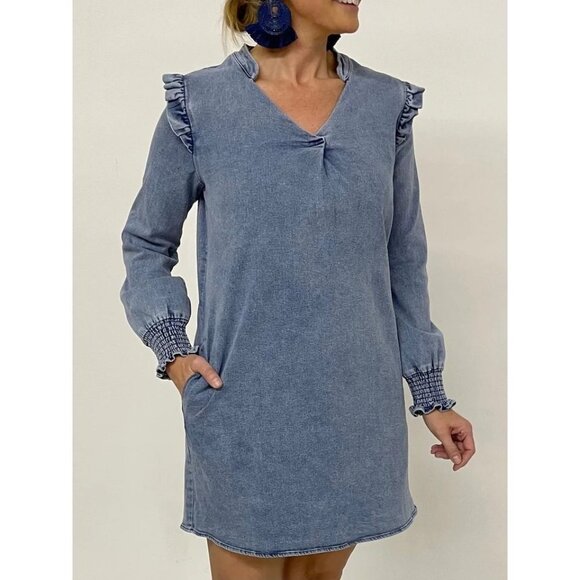 NWT Mazik Ruffle Sleeve Dress‎ Size Medium - Picture 1 of 11